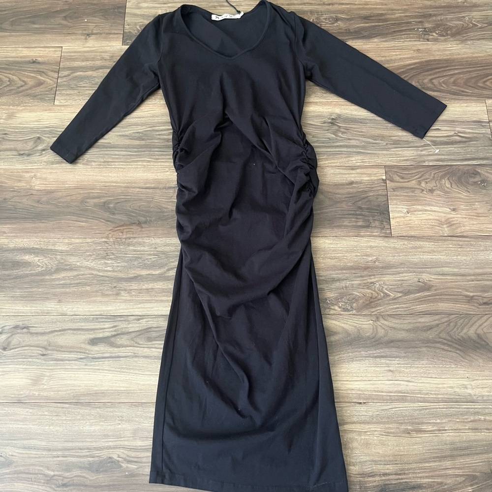 NWT Michael Stars Long Sleeeve Midi Ruched‎ Dress XL